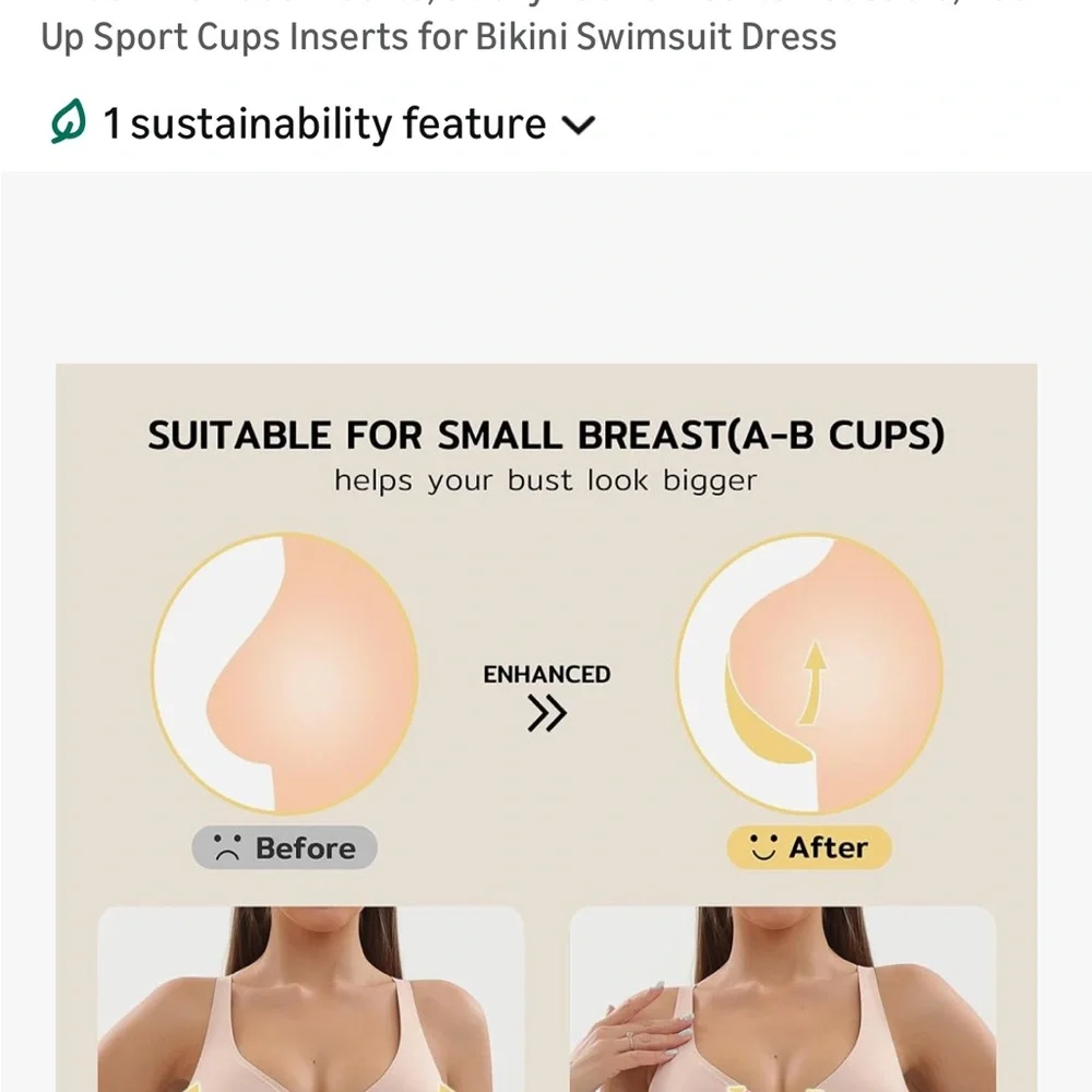 Pink Breast Enhancers Bra Inserts - Picture 3 of 6